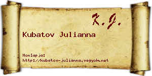 Kubatov Julianna névjegykártya