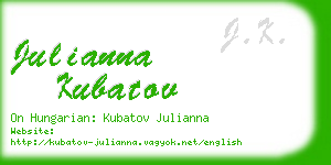 julianna kubatov business card